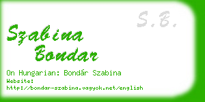 szabina bondar business card