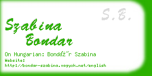 szabina bondar business card